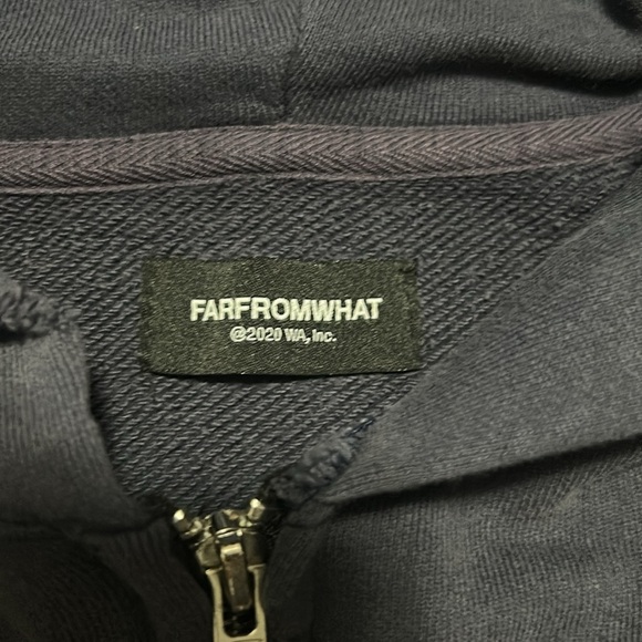 2020 Far From What Distressed Heavyweight Zip Up Hoodie - Picture 5 of 6